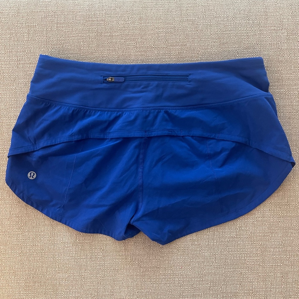 Lululemon Speed Up Low-Rise Short 2.5”, Size 4, Royal Blue